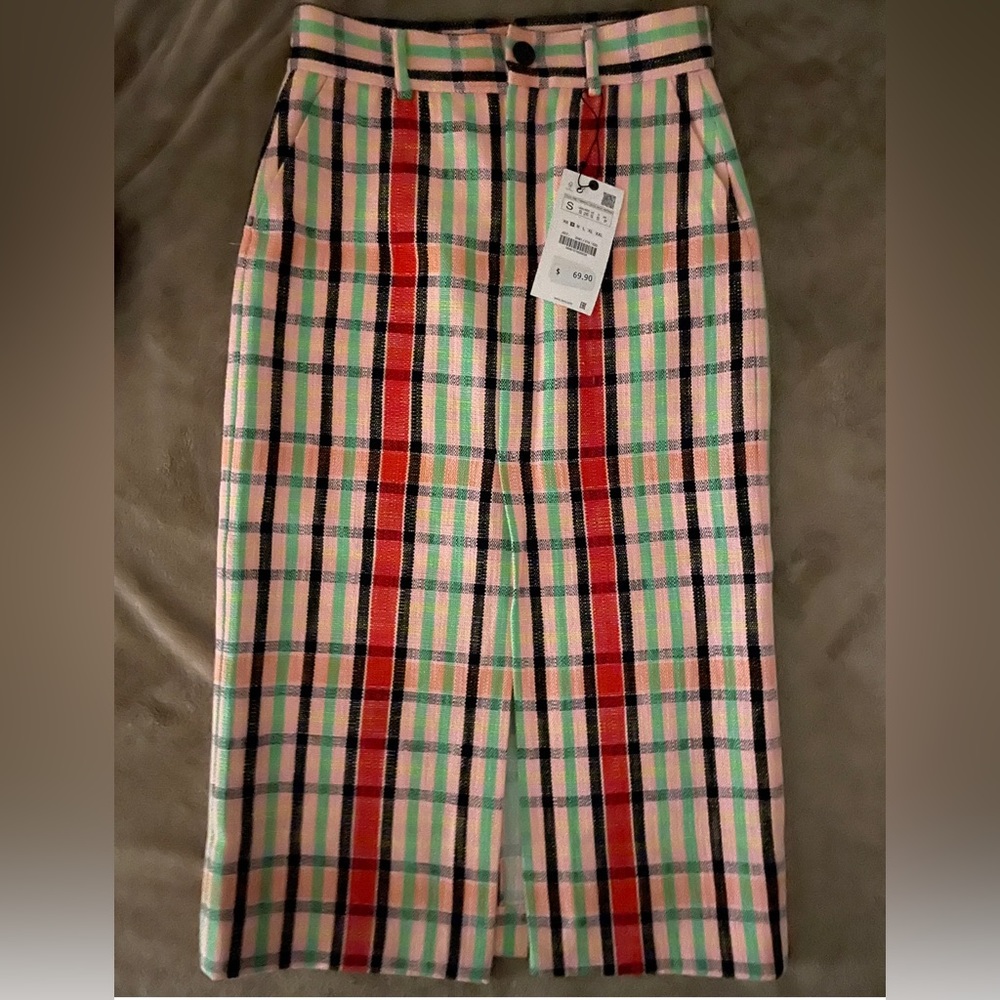 Zara multi color striped skirt